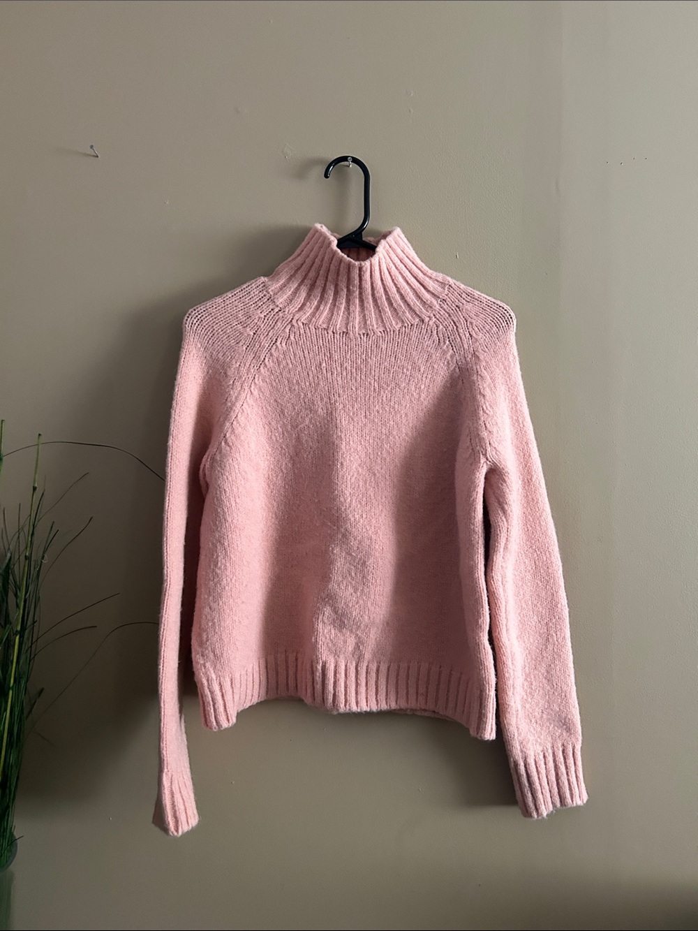 Cozy Pink Ribbed Turtleneck Sweater